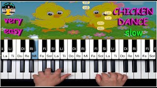 The Chicken Dance / SLOW Very Easy (Beginner) Piano Tutorial (Патешки танц)