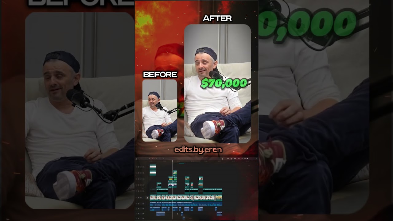 before/after editing #garyvee #creativeediting #creativetransitions #contenteditor #contentmarketing