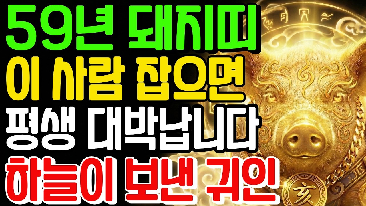 2026년 59년생 돼지띠 평생 남 좋은 일만 하셨죠 하늘이 보낸 귀인 잡으면 억대 재물 쏟아집니다