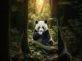 cutepanda drinking coffee in and forest