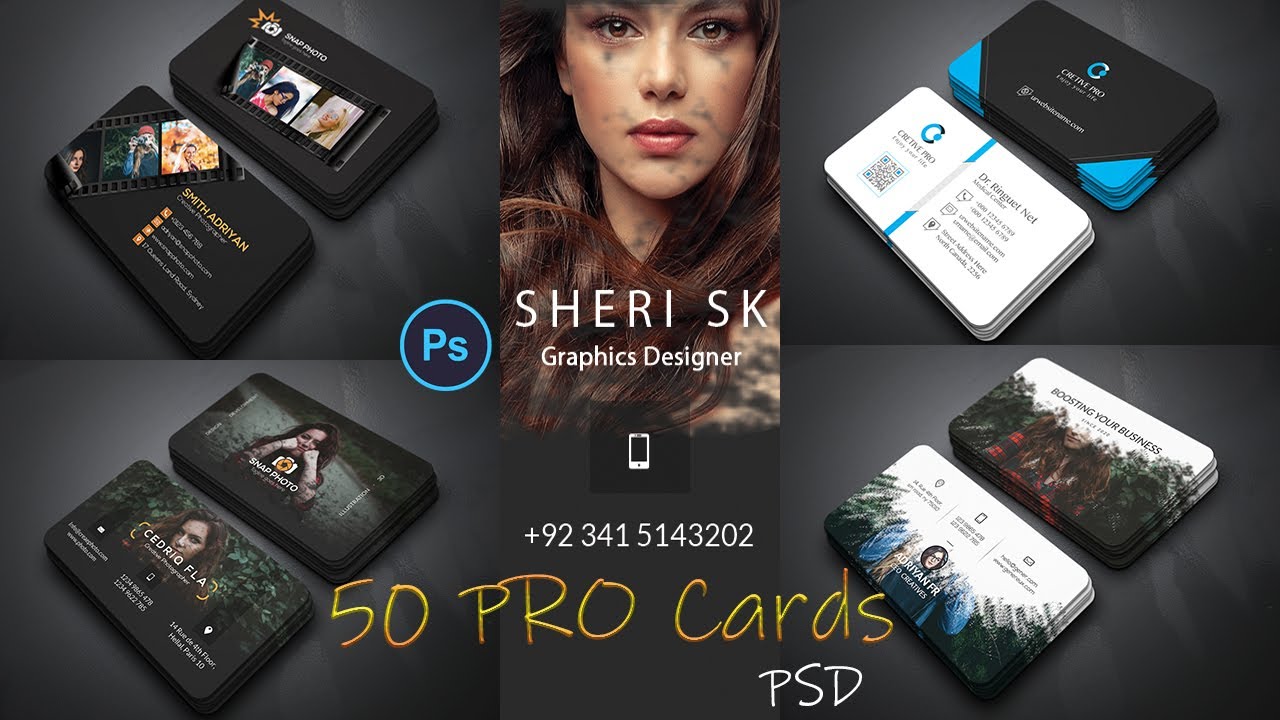 template นามบัตร photoshop  Update  50 Professional Business Card Design Templates In PSD Files |English| |Photoshop Tutorial|