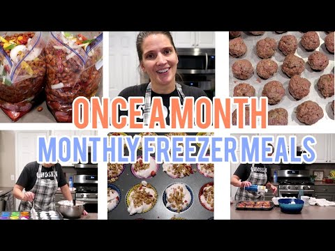 Large family Monthly Freezer Meal Prep an easy day - YouTube