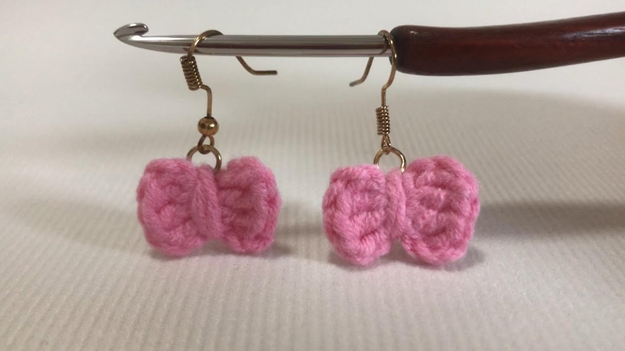 🎀Как мило! Вязайте себе на крючке маленькие серьги в виде ленточек!