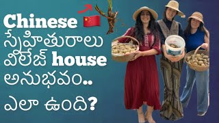 Fun at చైనీస్ friend village house 🏡 చైనీస్ స్నేహితురాలు విలేజ్ హౌస్ అనుభవం#chinapillateluguvlogs