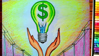 Be aware use energy with care drawing||save energy drawing image