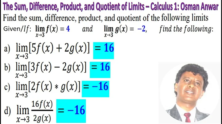 How to Solve The Sum, Difference, Product, and Quotient of Limits – Calculus 1: Osman Anwar