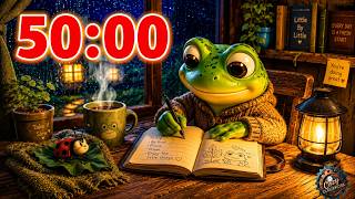 50 Minute Frog Study Timer 🐸 Cozy Rainy Night Focus Countdown