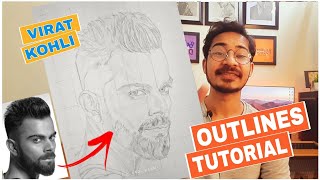How To Draw Virat Kohli Step By Step Outlines Tutorial Grid Method