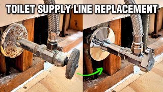 How to Replace Toilet Supply Valve, Threaded Pipe, Hose, and Escutcheon Plate