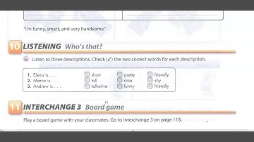 Interchange Intro Unit 3 Exercise 10 - Listening