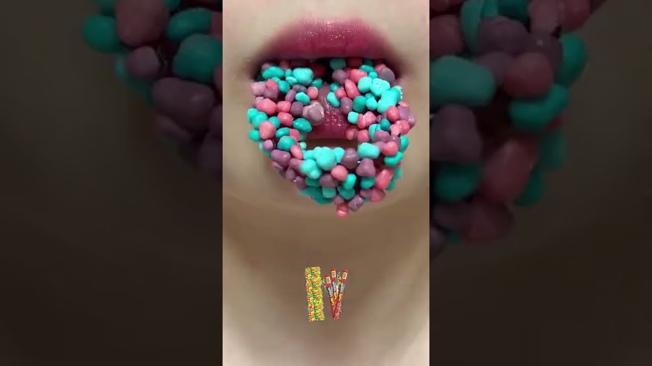 asmr RAINBOW NERDS ROPE JELLY CANDY eating sounds