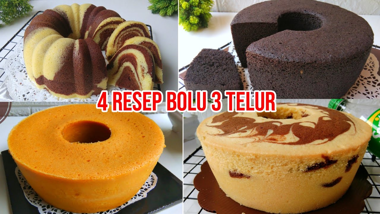 4 RESEP BOLU 3 TELUR KUKUS DAN  PANGGANG BIKINYA MUDAH RASANYA ENAK