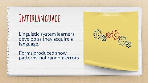 Unpacking terms: Interlanguage
