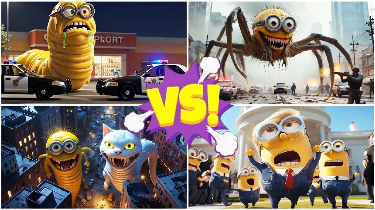 Minions Worm vs Minions Zombie vs KITTEN WORM & MINION WORM vs Monster ...