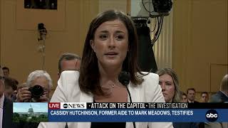 Mark Meadows told aide Cassidy Hutchinson 'things might get real, real bad on Jan. 6' | ABC7