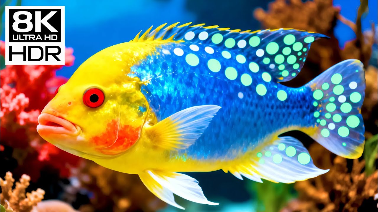 🐠 8K Ultra HD | Beneath the Aquarium Blue — Peaceful Drift Through a Hidden Ocean World
