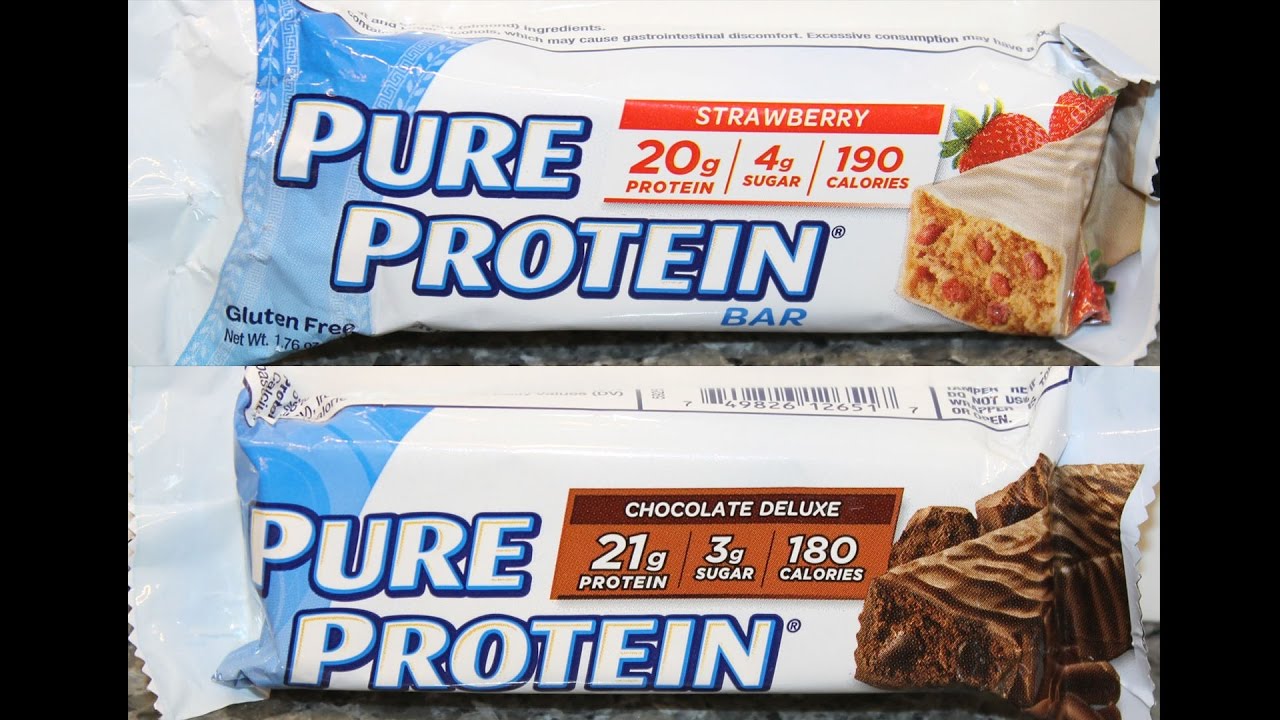 Pure Protein Bar: Strawberry and Chocolate Deluxe Review - YouTube