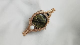How To Wire Wrap Double Bail Free Form Pendant | Wire Wrapping | Full Length Video