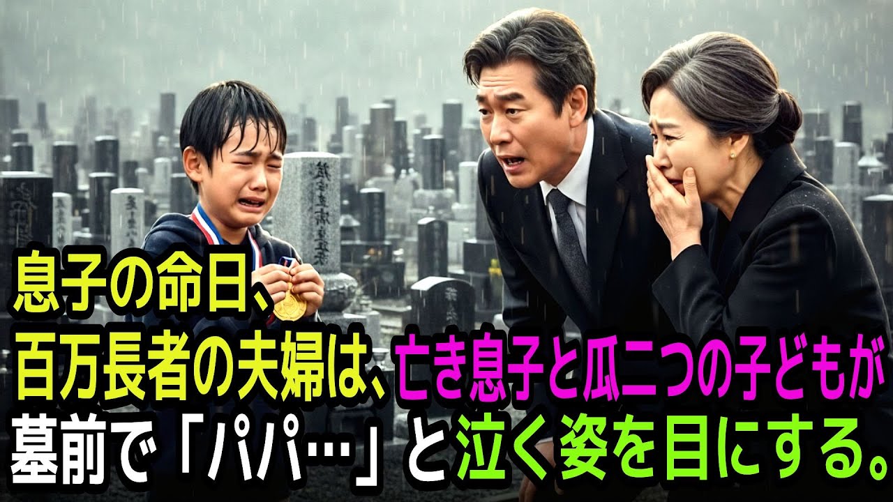 息子の命日、百万長者の夫婦は、亡くなった息子と瓜二つの子どもが、息子の墓前で「パパ…」と泣きながら呼んでいる姿を目にする。