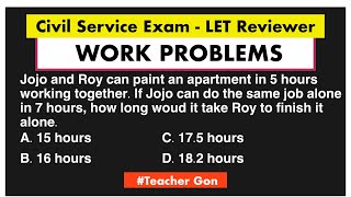 Work Problem: Civil Service Exam Math Review