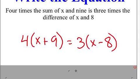 Algebra 2-1: Writing Equations