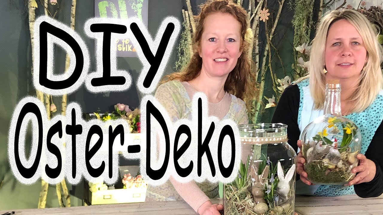 DIY Osterdeko im Glas mit Hase und Huhn | Osterdeko im Glas  | Frühlingsdeko kreativ | Floristik24