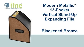 Modern Metallic 13-Pocket Vertical Stand-Up Expanding File, Blackened Bronze, 8 1/2 x 11, 53316