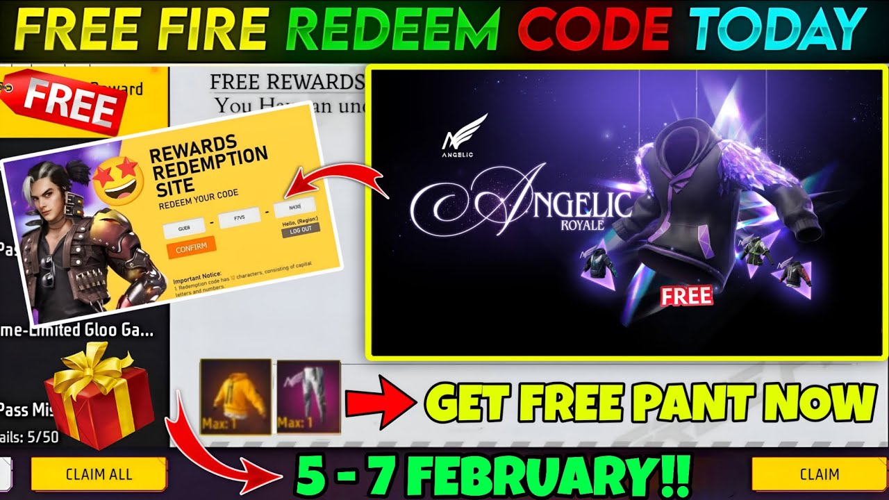 FREE FIRE REDEEM CODE TODAY 5 FEBRUARY |FF REWARDS REDEEM CODE | FF REDEEM CODE TODAY 5 FEBRUARY