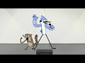 Regular show  mordecai and rigby make fun of the park workers at karaoke