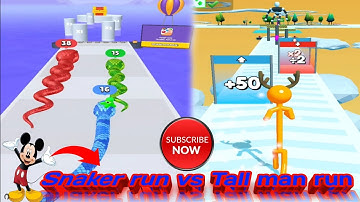 Snaker run NOOB vs PRO Tall man ran 🏃‍♂️ | video games | tall man run game video | tanks