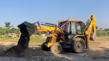 Dozer Backhoe Video ! JCB 3DX Machine Loading A Soil In Tripper Dump