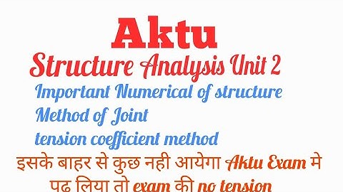 Structure Analysis Unit 2 important Question for Aktu Civil Engineering 3rd year student #aktu