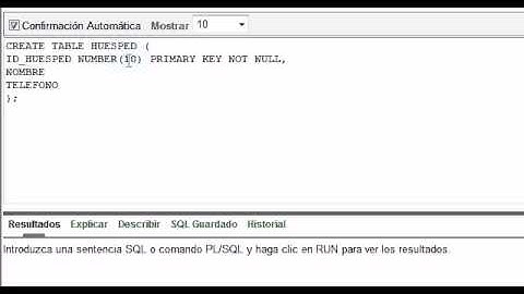 Creacion de Tablas Oracle