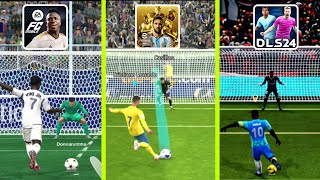 eFootball Mobile vs EA FC Mobile vs DLS 24 Penalty Shootout Comparison