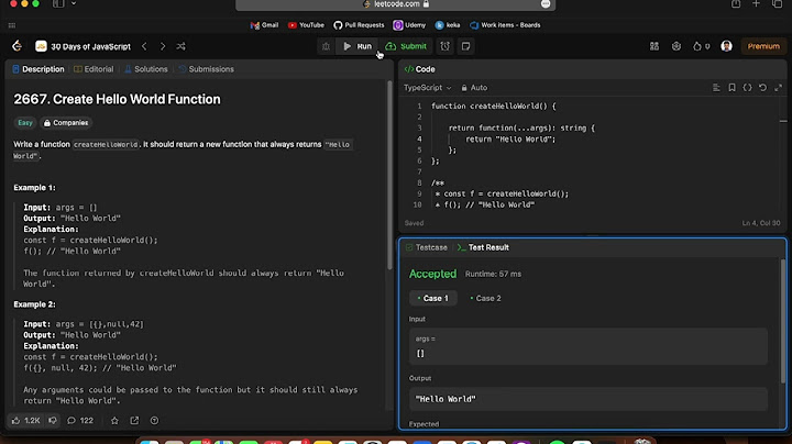 Create Hello World Function | Leetcode 2667 | Typescript