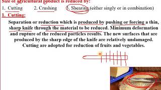 Agricultural Processing Engineering _ Lecture No. 06 (Part-A) - Size Reduction Procedures