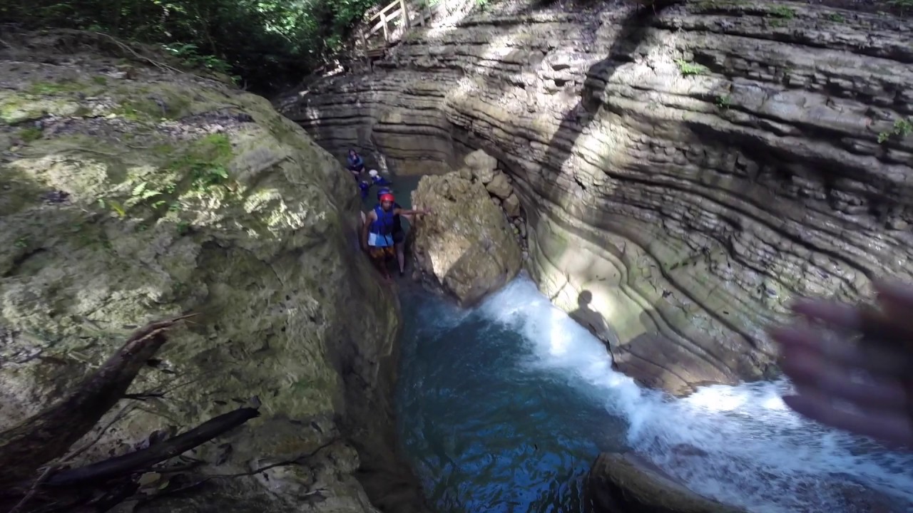 12 of the 27 waterfalls, Damajaqua Cascades