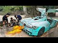 Homemade supercar pagani exhaust fire 4000°C