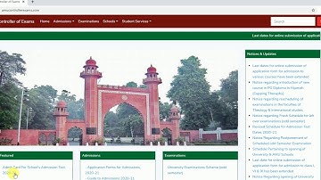 DOWNLOAD AMU ADMIT CARD FOR CLASS 1ST & VI ADMISSION TEST 2020-21