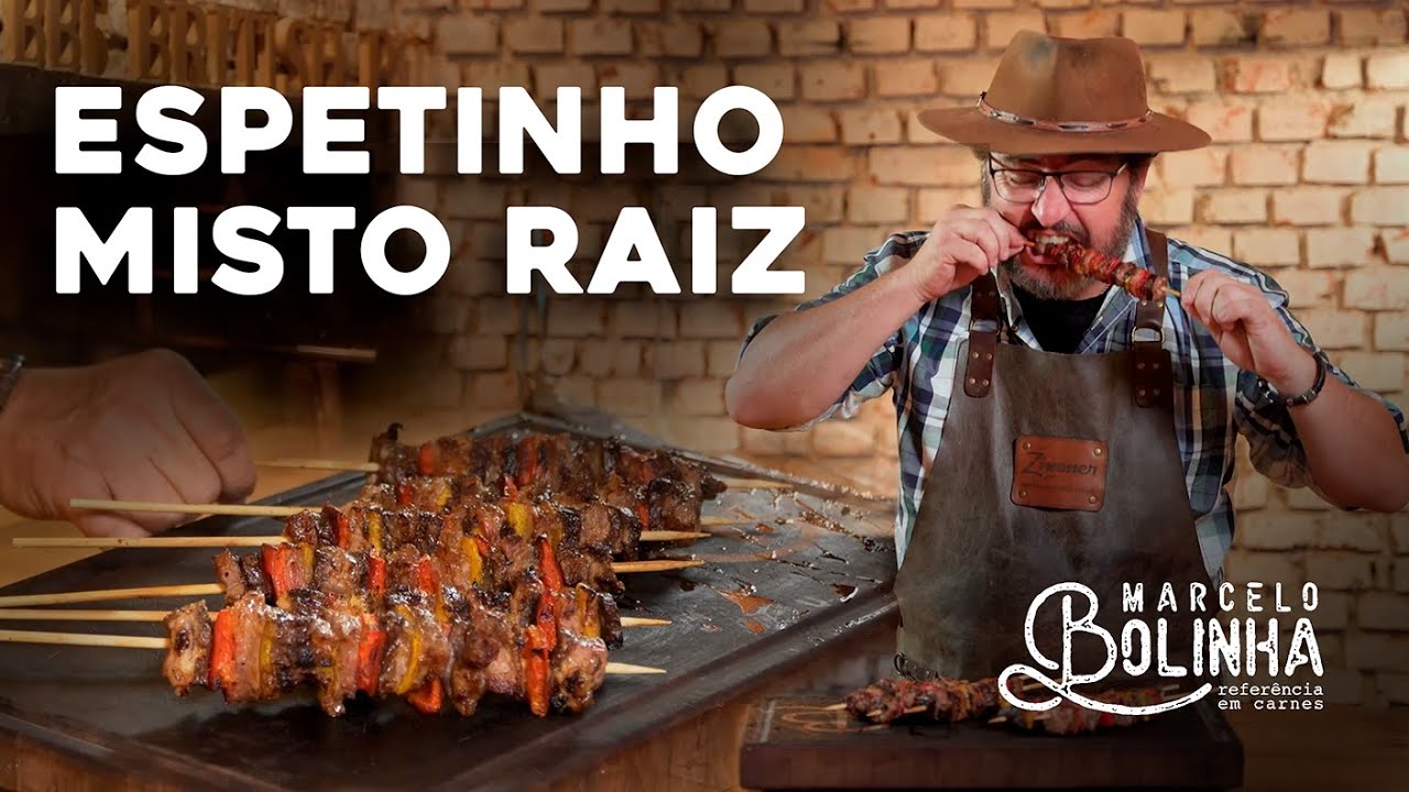 ESPETINHO MISTO NA CHURRASQUEIRA