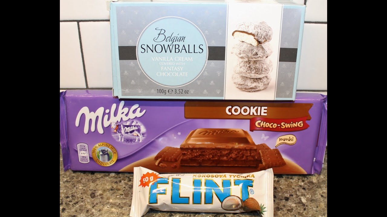 Belgian Snowballs Milka Choco Swing Cookie Flint Candy Bar Review