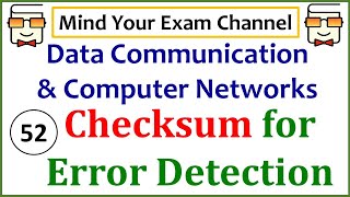 Checksum for Error Detection | Data Link Layer | Data Communication & Computer Network| Lecture 52