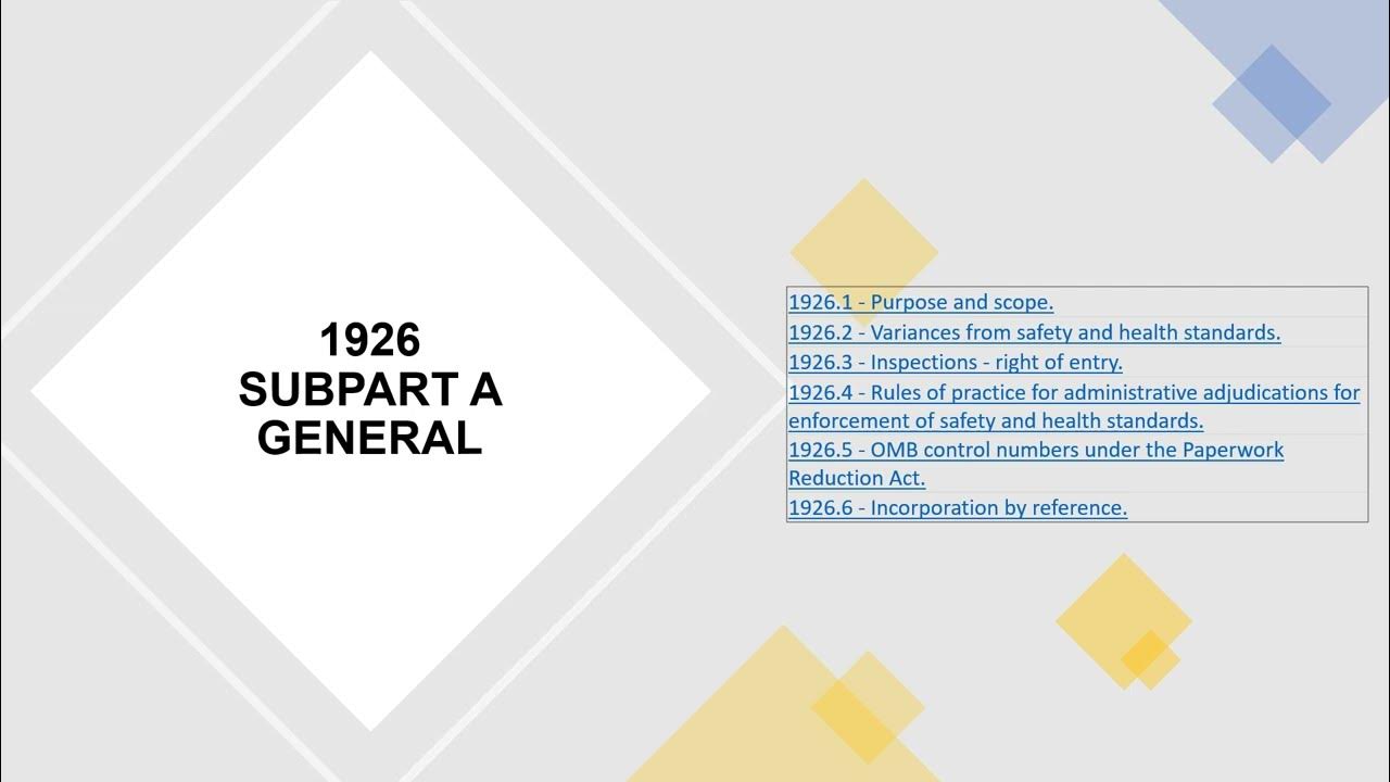 OSHA 1926 Subpart A General (Full Standard) YouTube
