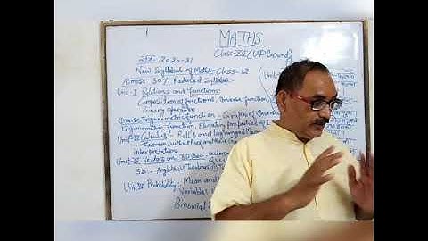 Reduced Syllabus of  Class XII Mathematics , U.P. Board for the 2020-2021 session