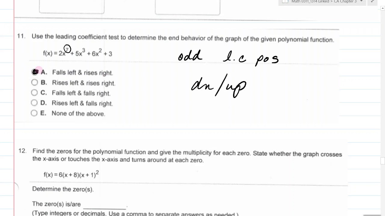 Poly Function Example 3.2 Poly Functions 9-18 - YouTube