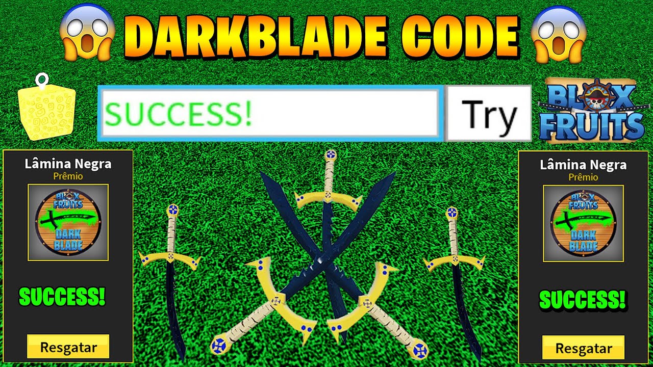 RAPIDO!! LANÇOU DOIS NOVOS MEGA CODIGOS NO BLOX FRUITS MAIS DARK BLADE!  (roblox) 