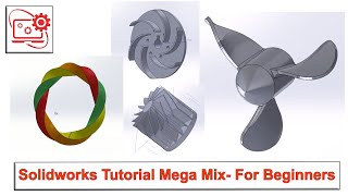 Solidworks Tutorial Mega Mix- For Beginners 🔴 New Users Basics