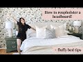 HOW TO REUPHOLSTER A HEADBOARD (No Sewing Needed) l FLUFFY BED TIPS