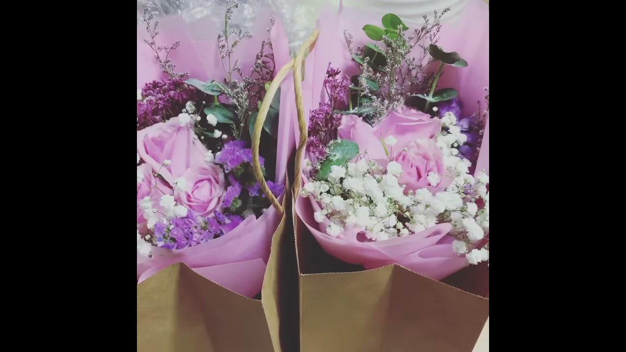 3 Pink Roses Flower Bouquet 15 90