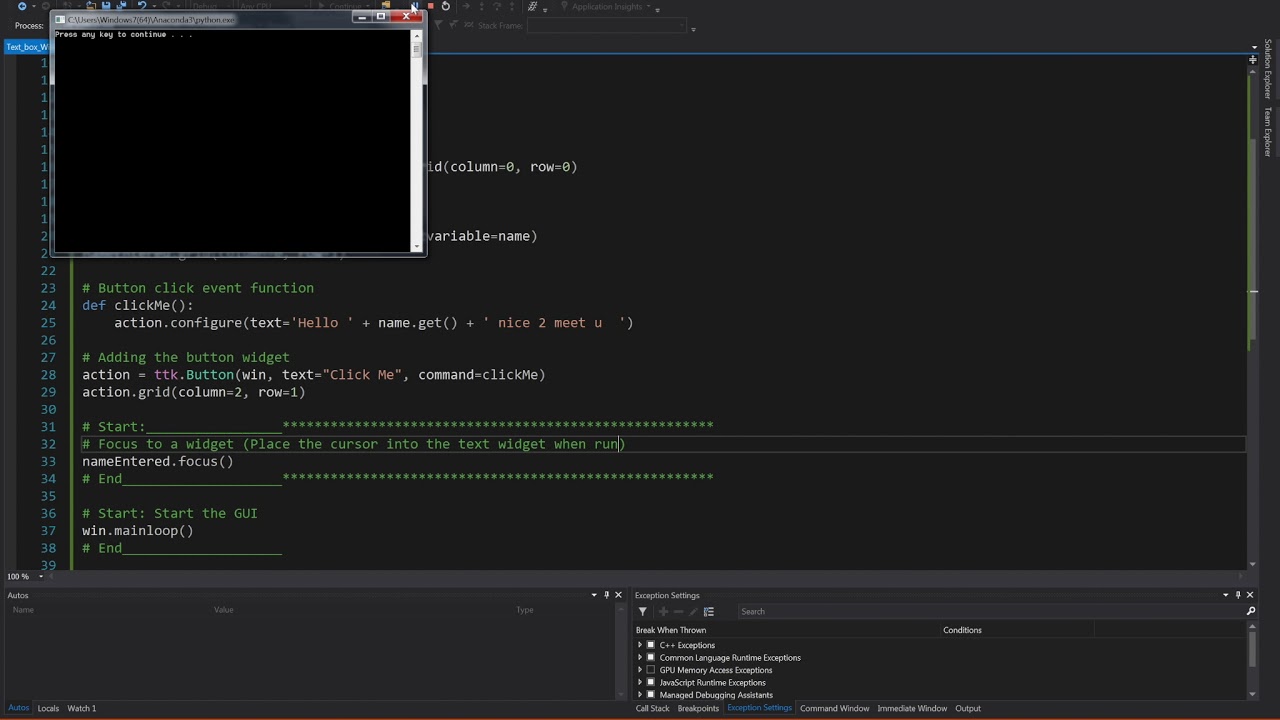 Python Gui 6 Python GUI: 6 Focus Into A Widget - YouTube